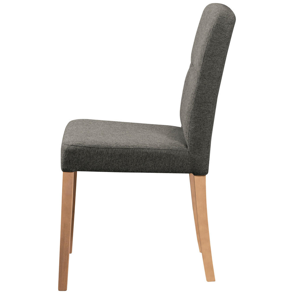 Thumbnail - Xxxl Stuhl, Anthrazit, Holz, Textil, Eiche, vollmassiv, Füllung: Polyetherschaumkern, konisch, 43x91x58 cm, Esszimmer, S...