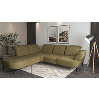 ECKSOFA DANCE E Olivgrün Chenille  - Schwarz/Olivgrün, MODERN, Textil/Metall (270/302cm) - Sit & More
