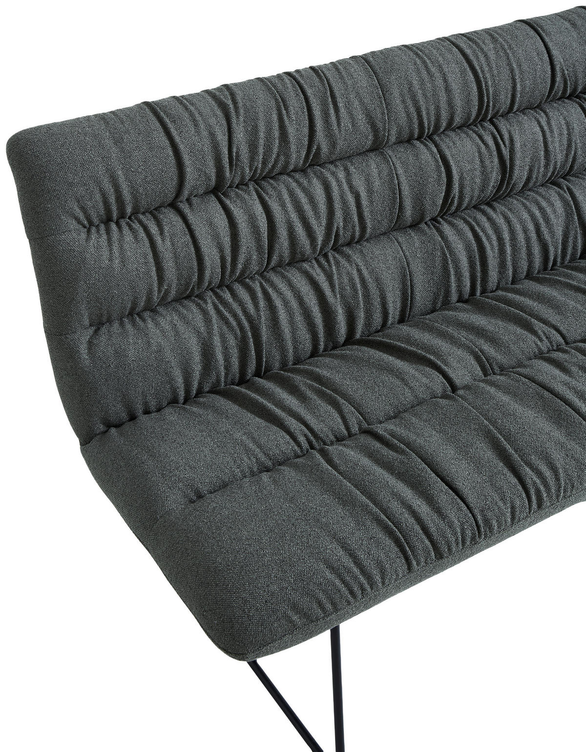 SITZBANK 182/88/66 cm Leinenoptik Grün, Schwarz  - Schwarz/Grün, Design, Textil/Metall (182/88/66cm) - Dieter Knoll