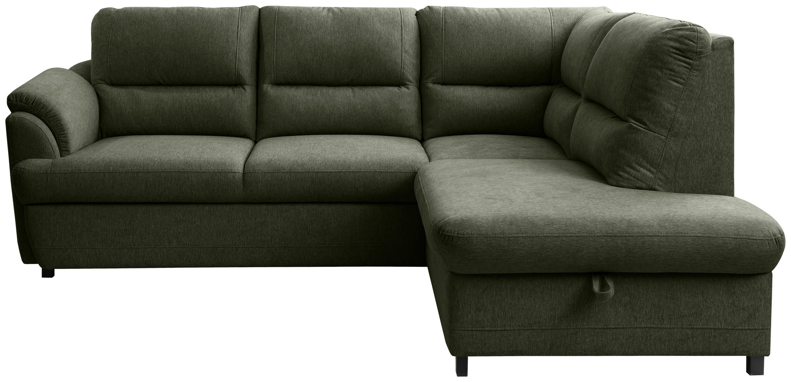 ECKSOFA Grün  - Greige/Schwarz, Basics, Holz/Textil (240/200cm) - MID.YOU