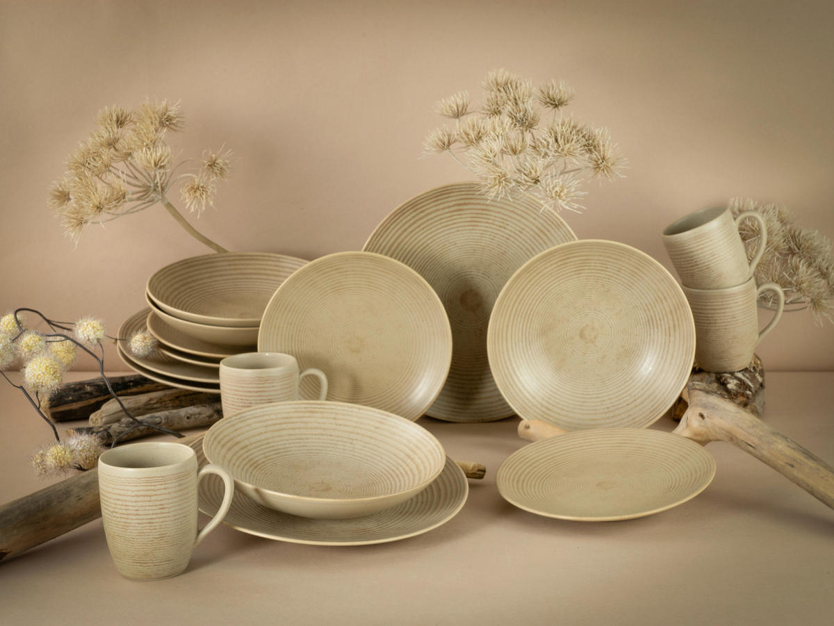 KOMBISERVICE 16-teilig  - Sandfarben, Design, Keramik - Creatable