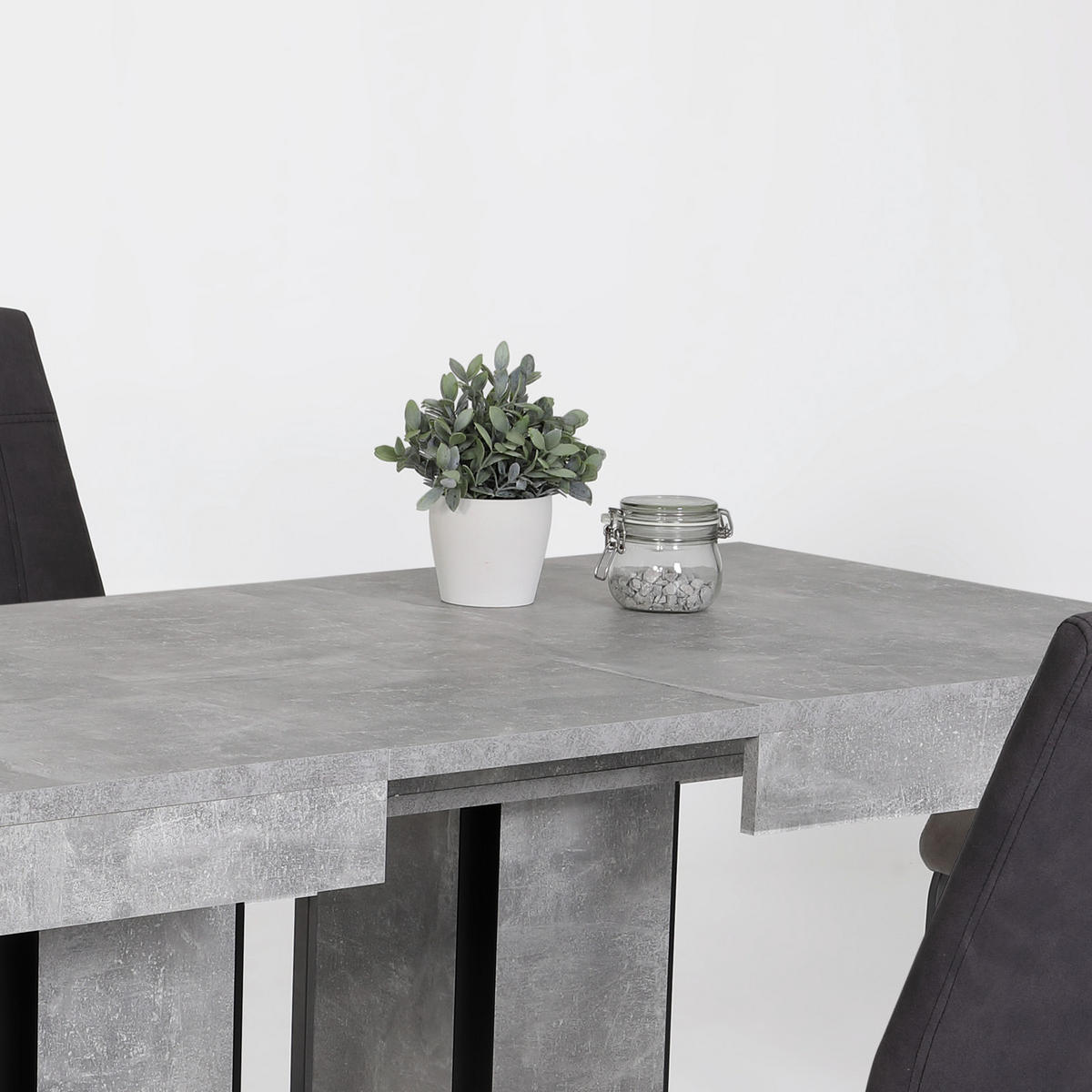 ESSTISCH Anthrazit, Grau rechteckig  ausziehbar  - Anthrazit/Grau, MODERN, Holzwerkstoff (140/80/76cm) - MID.YOU