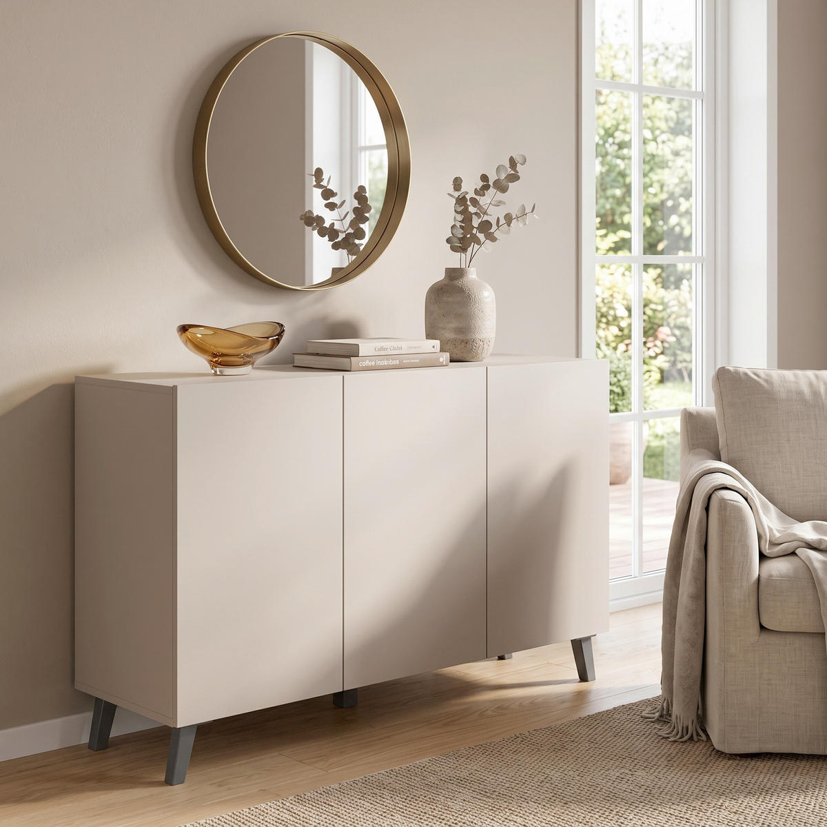 SIDEBOARD  120/76/39 cm  - Kaschmir/Beige, Design, Holzwerkstoff/Kunststoff (120/76/39cm) - P & B