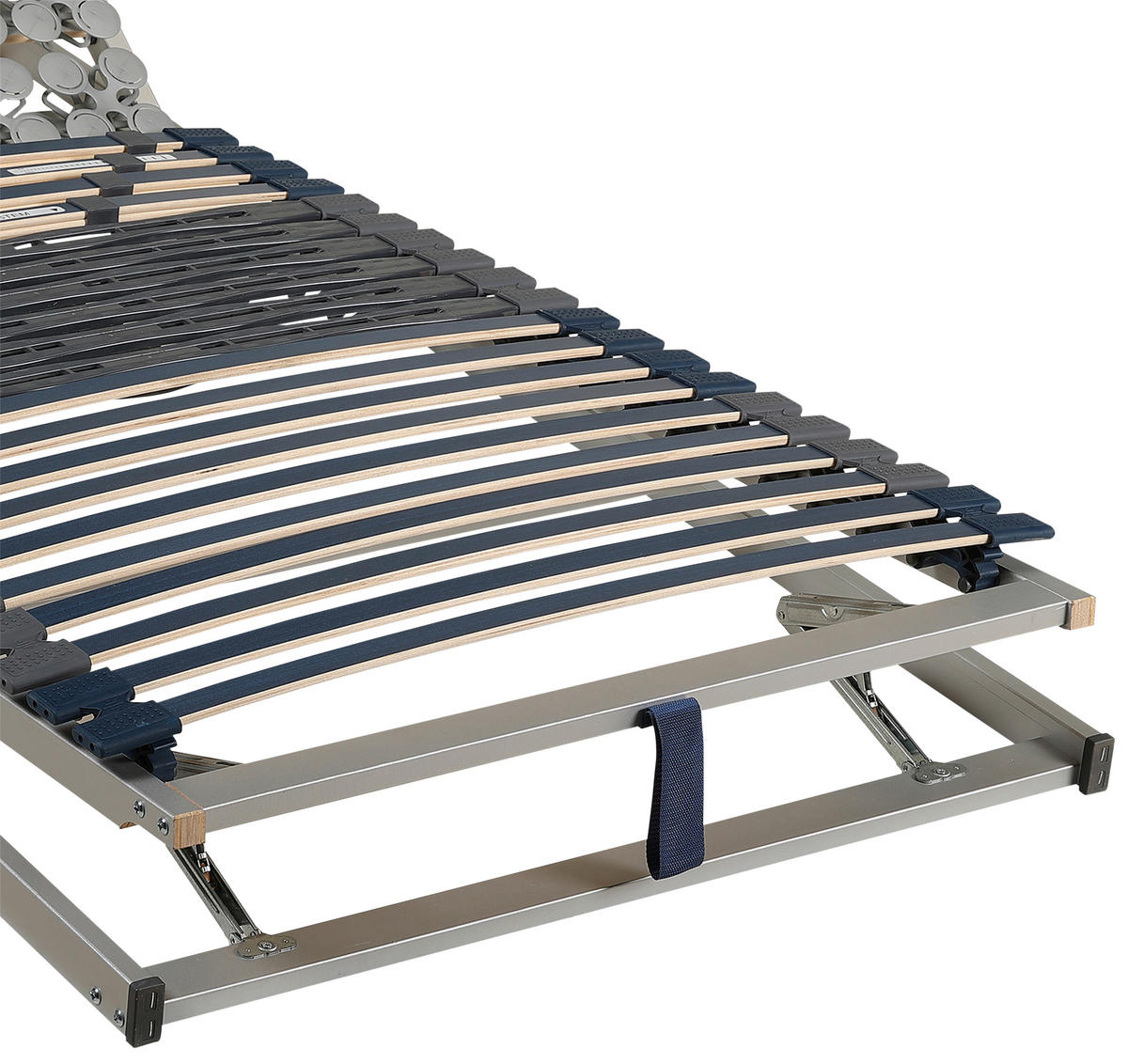 LATTENROST 80/200 cm Kopfteil, Fußteil verstellbar, Birke, Buche  - Blau/Wengefarben, Basics, Holz/Kunststoff (80/200cm) - Novel
