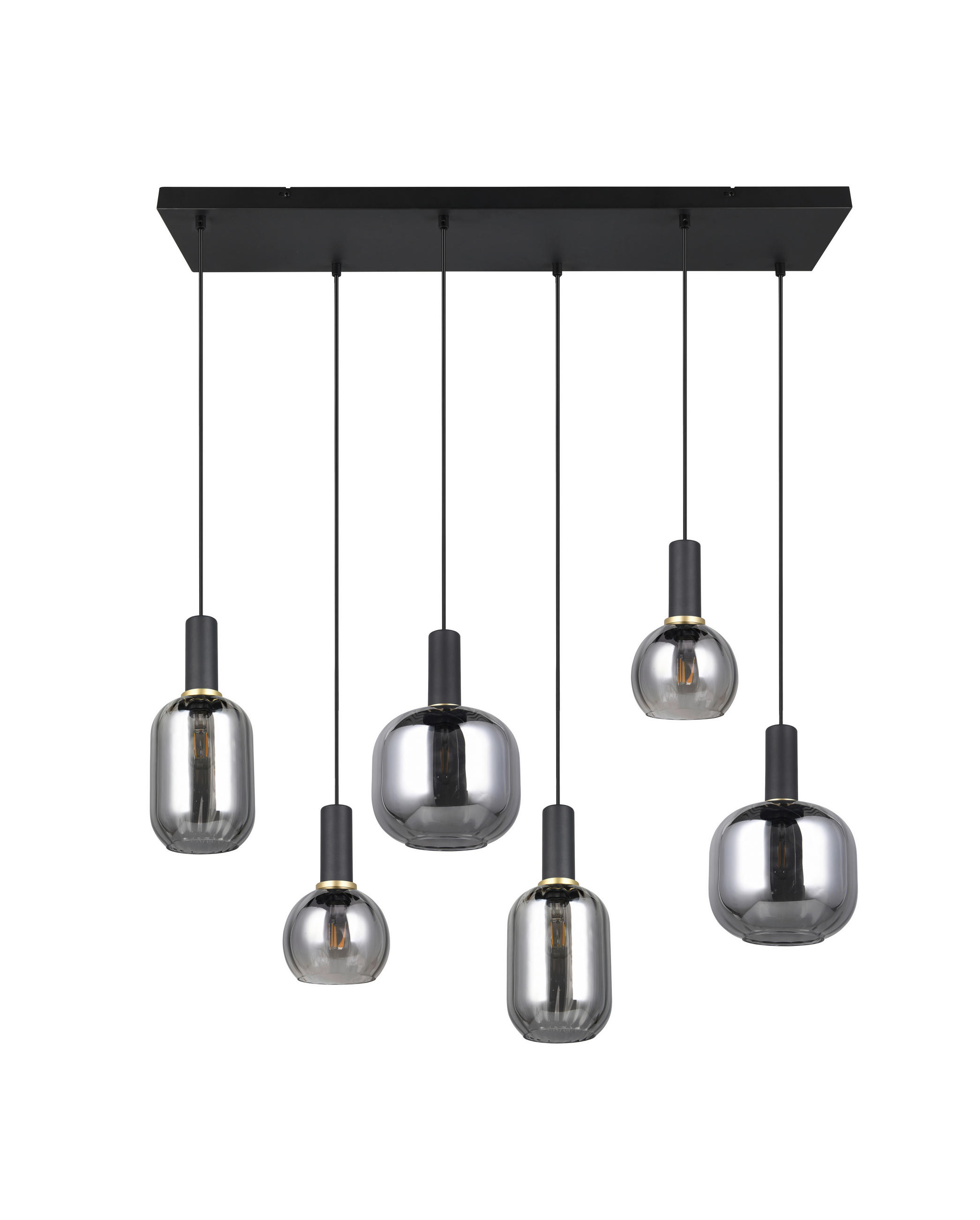 HÄNGELEUCHTE 92/35/150 cm  - Chromfarben/Schwarz, Basics, Glas/Metall (92/35/150cm)