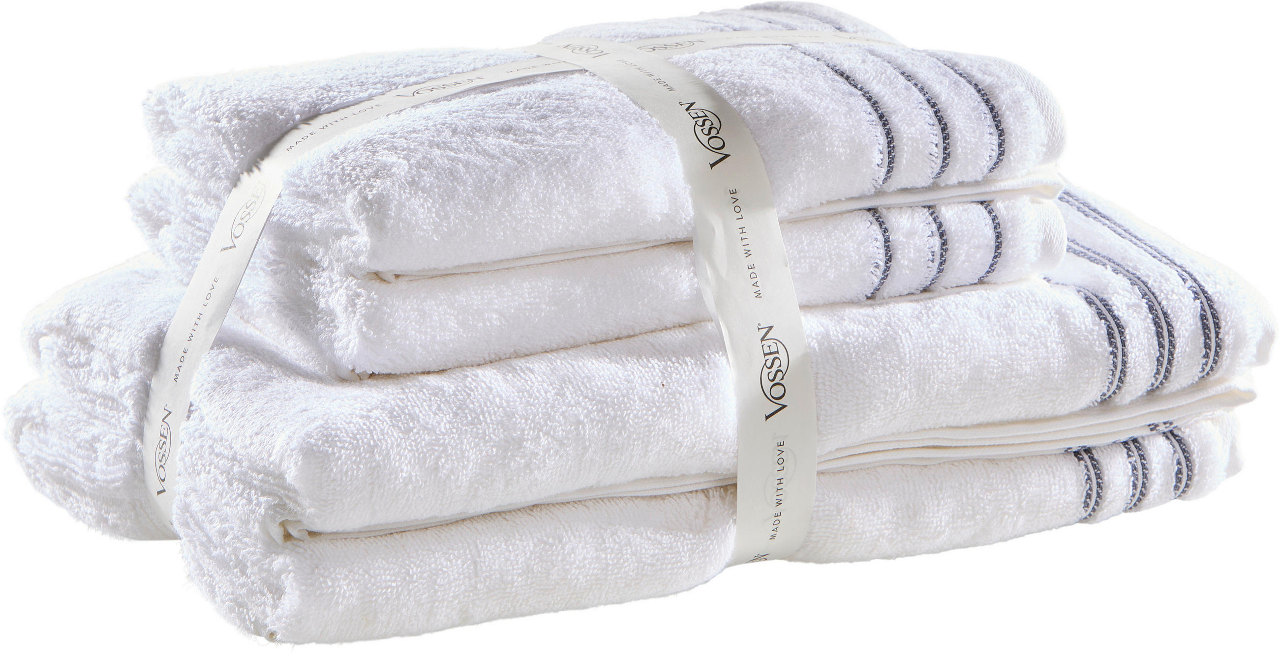 SADA RUČNÍKŮ A OSUŠEK, bílá - bílá, Basics, textil - Vossen