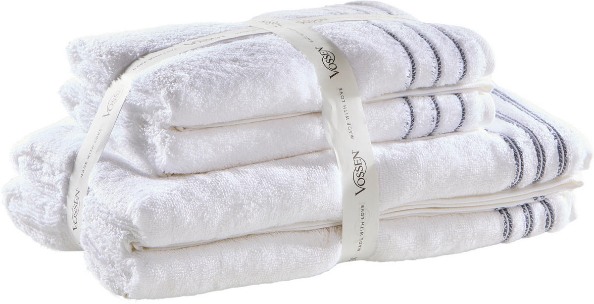 SADA RUČNÍKŮ A OSUŠEK, bílá - bílá, Basics, textil - Vossen