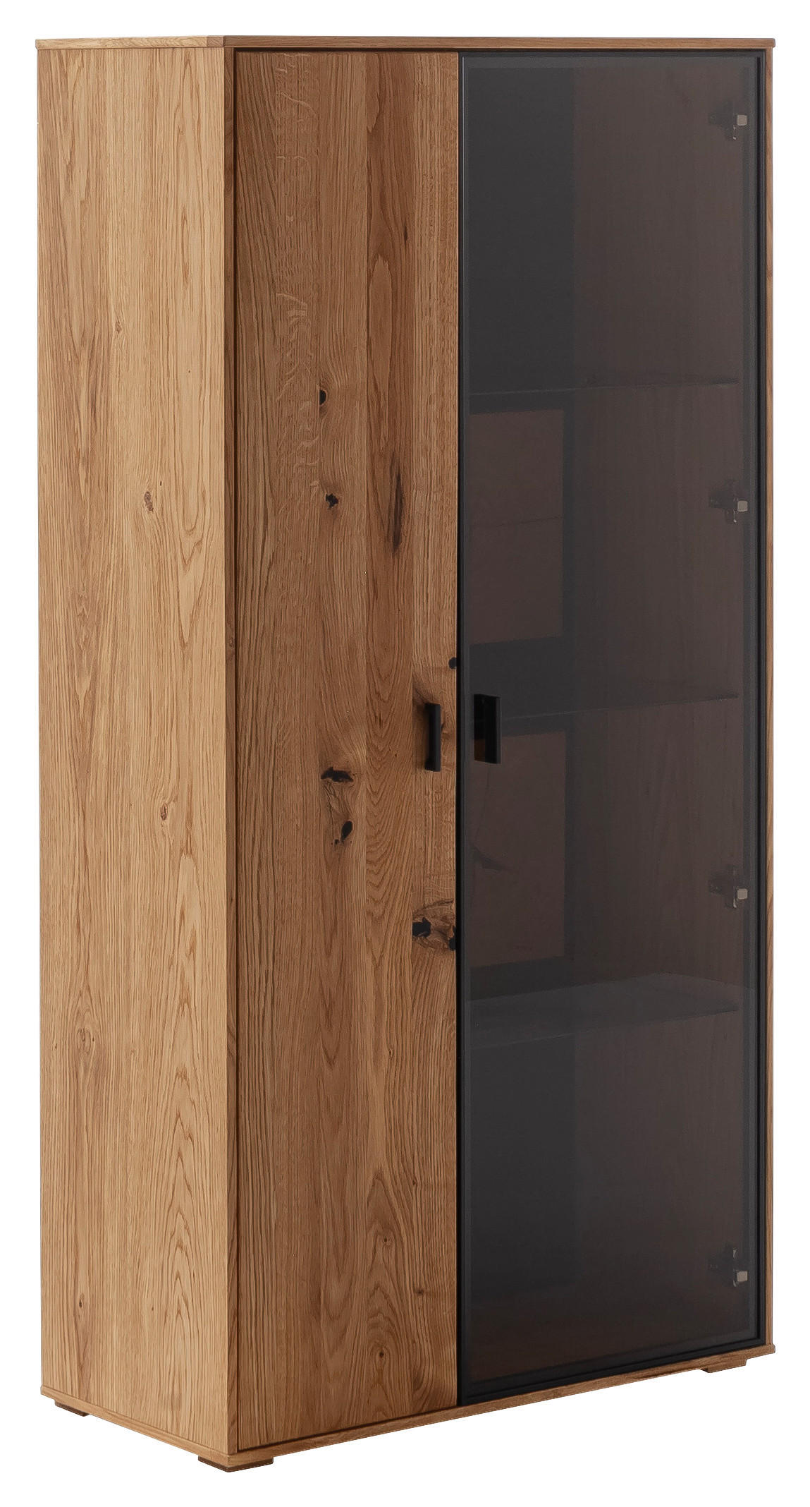 HIGHBOARD Nairobi  in 78/156/37 cm  - Wildeiche/Anthrazit, Design, Glas/Holz (78/156/37cm) - MID.YOU