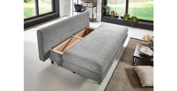 SCHLAFSOFA Webstoff Grau  - Taupe/Edelstahlfarben, KONVENTIONELL, Kunststoff/Textil (190/93/92cm) - Carryhome