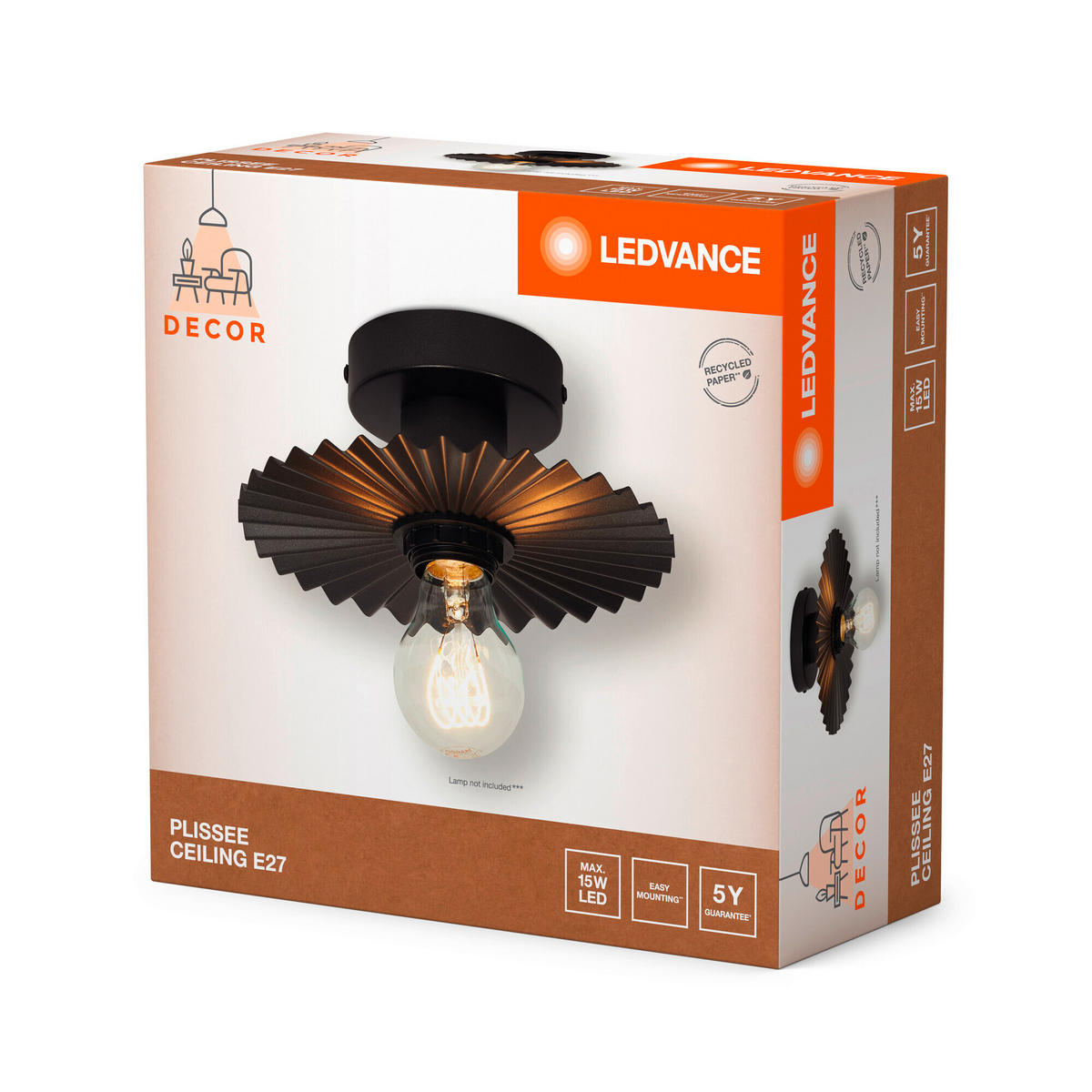 DECKENLEUCHTE 20/9 cm   - Dunkelgrau, Basics, Metall (20/9cm) - Ledvance