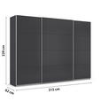 SCHWEBETÜRENSCHRANK  in Grau  - Alufarben/Grau, KONVENTIONELL, Holzwerkstoff/Metall (315/229/62cm) - Xora