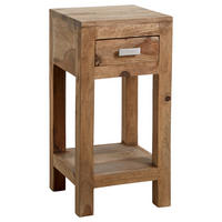 BEISTELLTISCH 30/30/60 cm Sheesham massiv Naturfarben  - Messingfarben/Naturfarben, LIFESTYLE, Holz/Metall (30/30/60cm) - Landscape