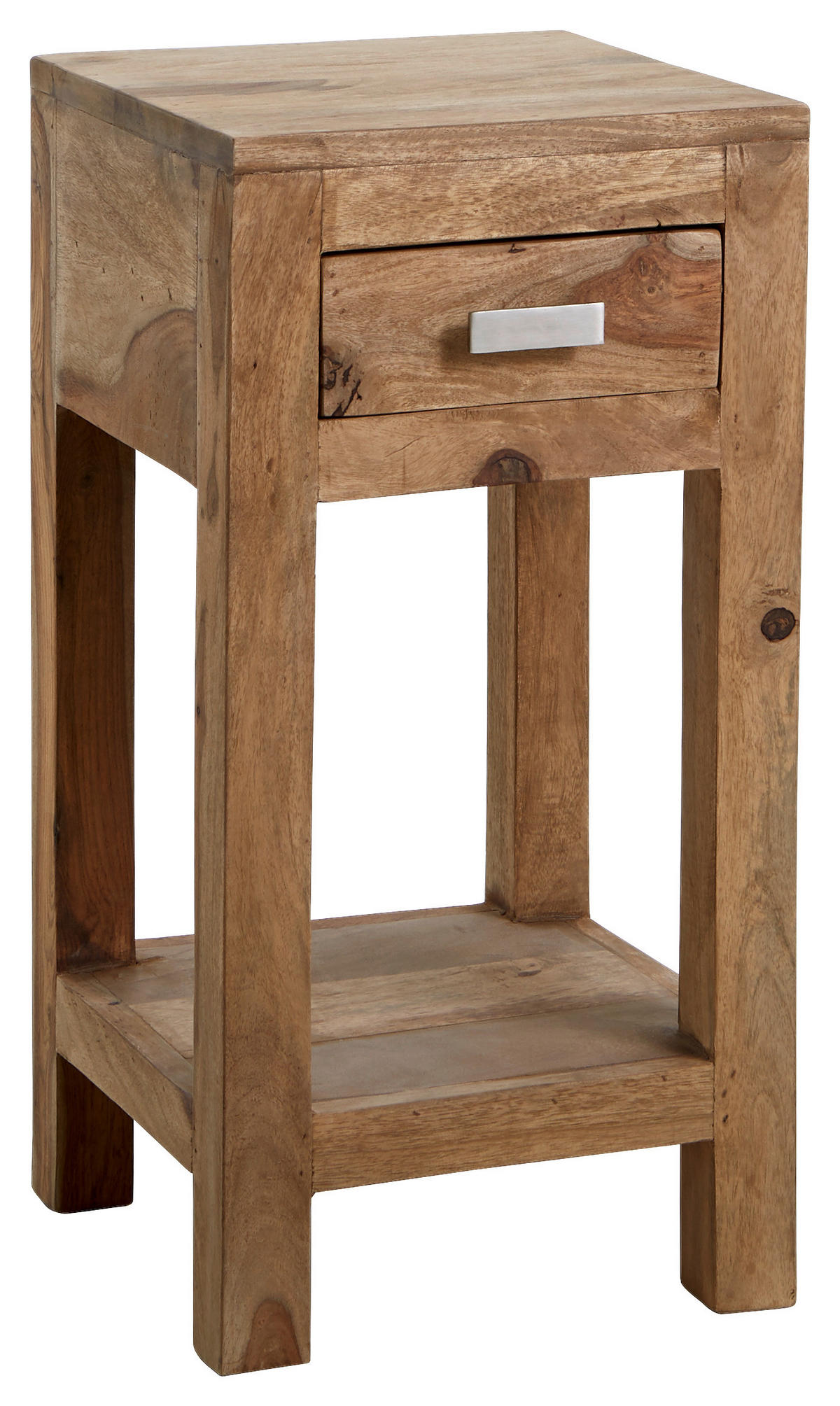 BEISTELLTISCH 30/30/60 cm Sheesham massiv Naturfarben  - Messingfarben/Naturfarben, LIFESTYLE, Holz/Metall (30/30/60cm) - Landscape