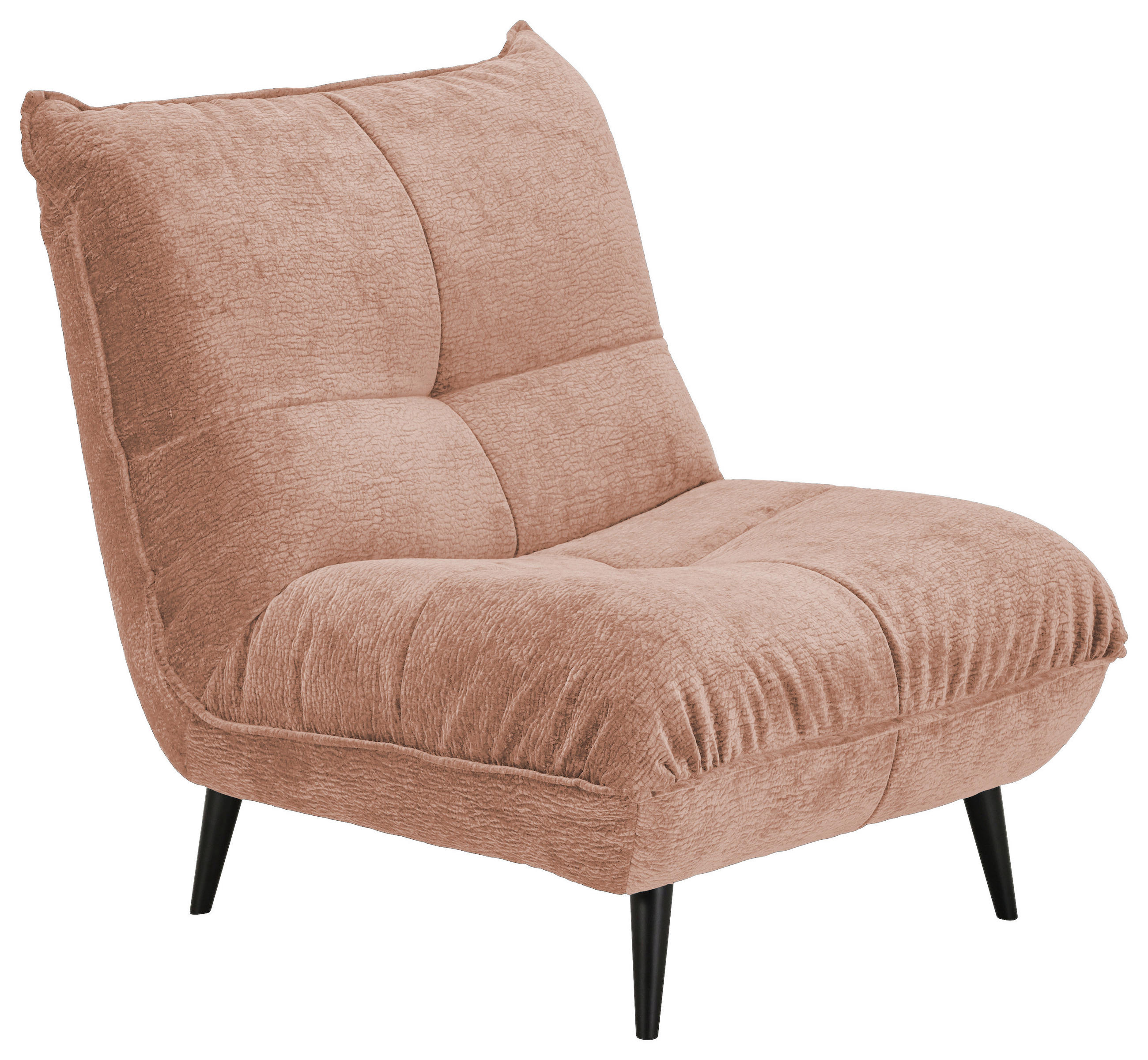 SESSEL in Mikrofaser Rosa  - Schwarz/Rosa, KONVENTIONELL, Textil/Metall (89/100/101cm) - Hom`in