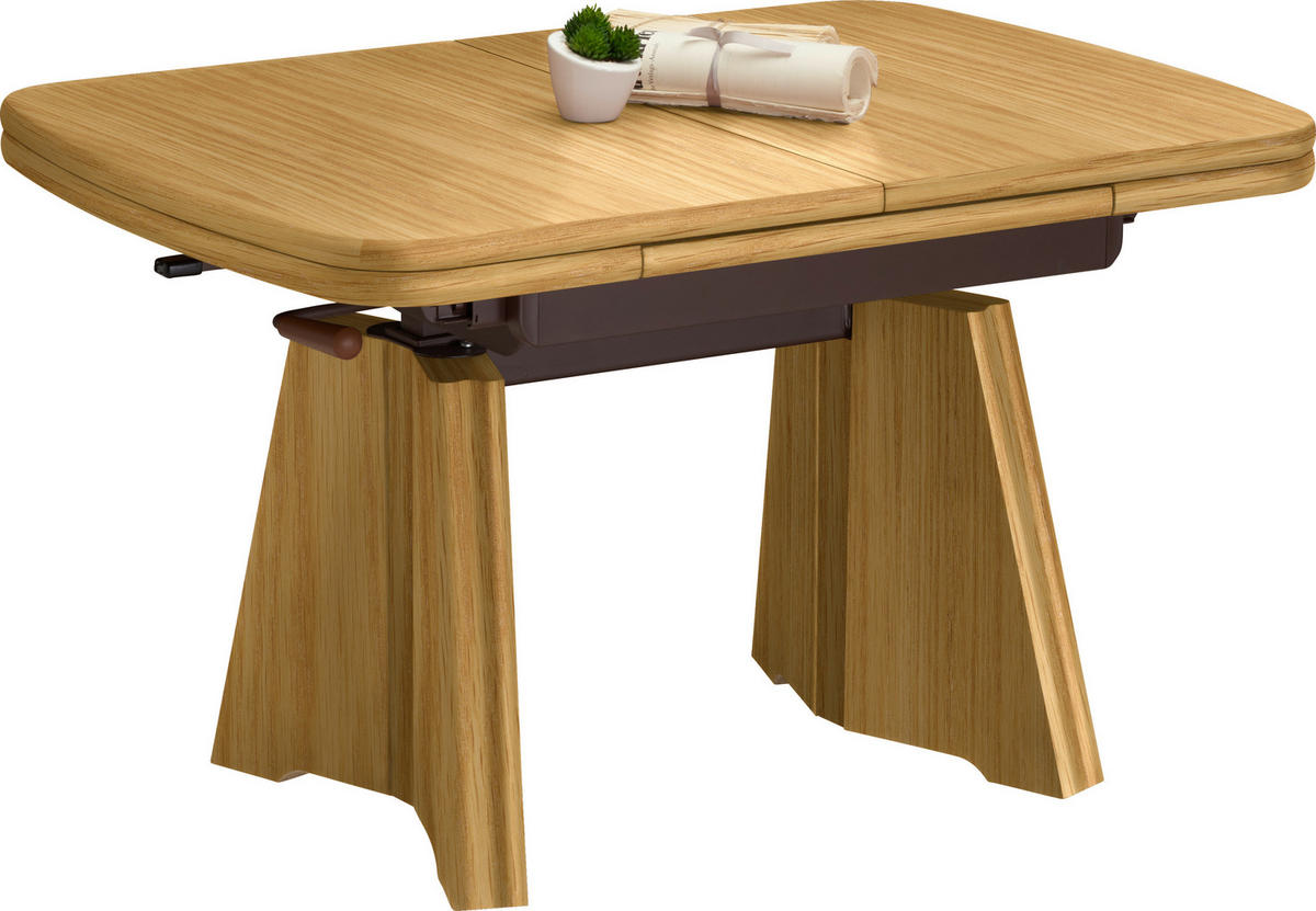 COUCHTISCH Metall, Holzwerkstoff 90-131/65/56-75 cm  - Eichefarben, Konventionell, Holzwerkstoff/Metall (90-131/65/56-75cm) - Venda