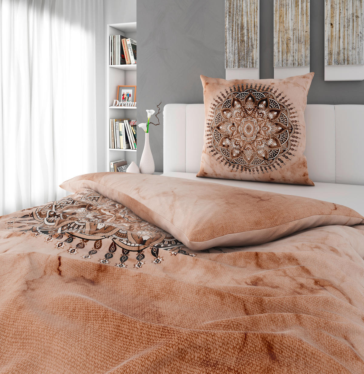 BETTWÄSCHE Satin 155/220 cm  - Sandfarben, Textil (155/220cm) - Novel
