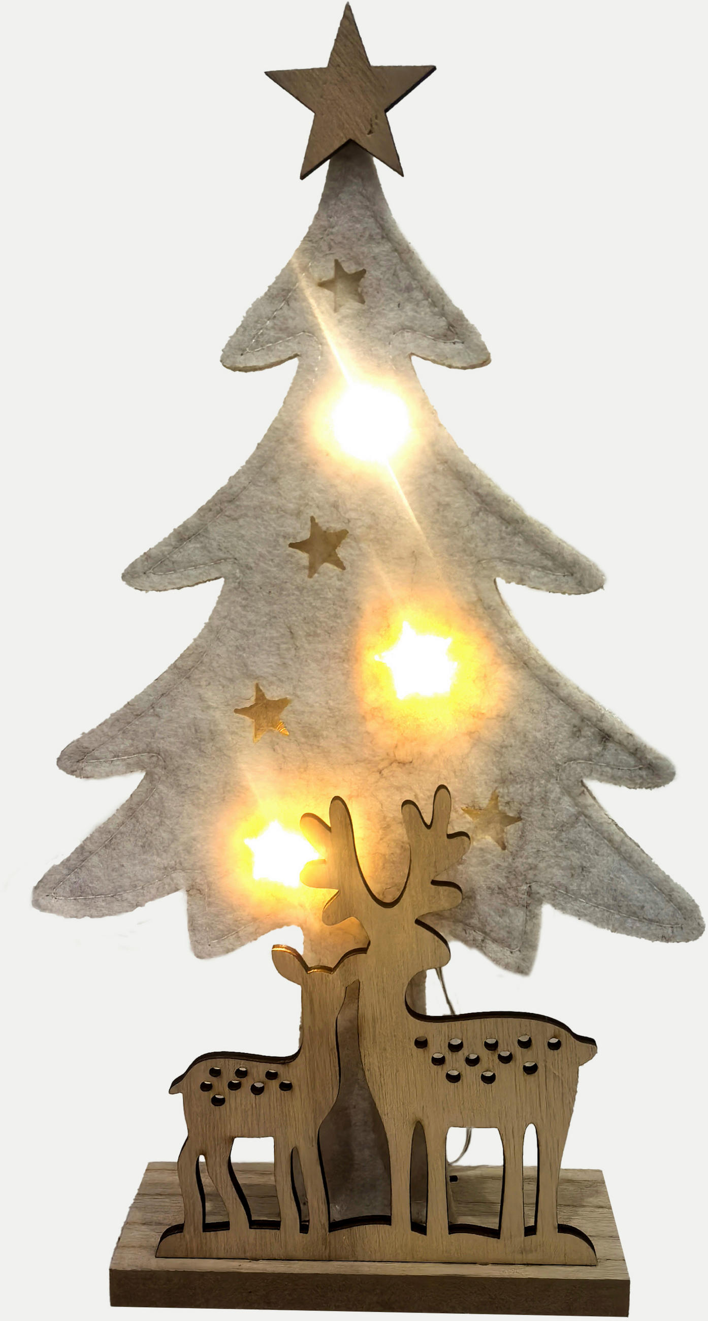 KARÁCSONYI FIGURA - natúr színű/szürkésfehér, Lifestyle, faalapú anyag/textil (20/34/6cm) - X-Mas