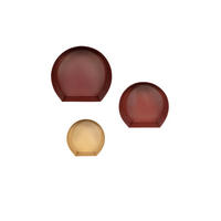 SADA NÁSTĚNNÝCH REGÁLŮ, barvy zlata, bordeaux, tmavě červená - bordeaux/barvy zlata, Design, kov (27-39,5/26-37,5/12cm)