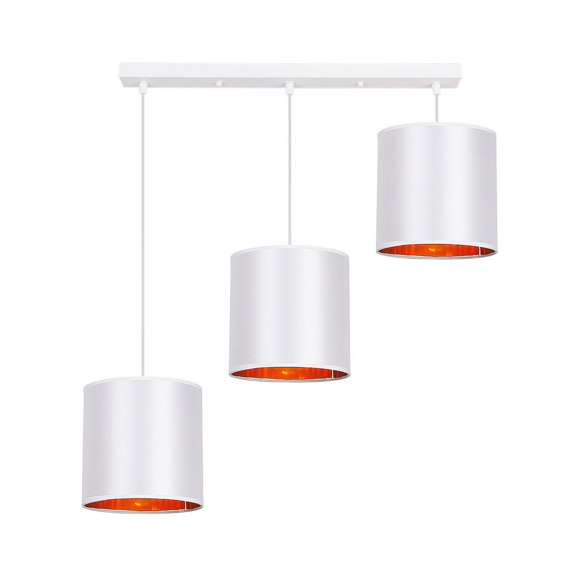 PENDELLAMPA Atlanta 72/20/90 cm  - orange/vit, Basics, metall/plast (72/20/90cm)