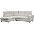 ECKSOFA inkl. Funktionen Grau Samt  - Grau, Design, Holz/Textil (206/261cm) - Venda