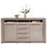SIDEBOARD Hochglanz, lackiert Eichefarben, Grau - Eichefarben/Silberfarben, Design, Holzwerkstoff/Metall (159/88/44cm) - Ti`me