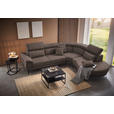 ECKSOFA in Velours Braun  - Schwarz/Braun, Design, Textil/Metall (299/264cm) - Novel