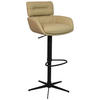 BARHOCKER Echtleder Schwarz, Karamell Eisen Sitzfläche 360° drehbar, Lederauswahl  - Karamell/Schwarz, Design, Leder/Metall (54/99-116,5/52cm) - Dieter Knoll