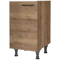 SPÜLENUNTERSCHRANK 45/87/56 cm  in Eiche dunkel  - Eiche dunkel/Schwarz, MODERN, Holzwerkstoff/Metall (45/87/56cm) - Nobilia