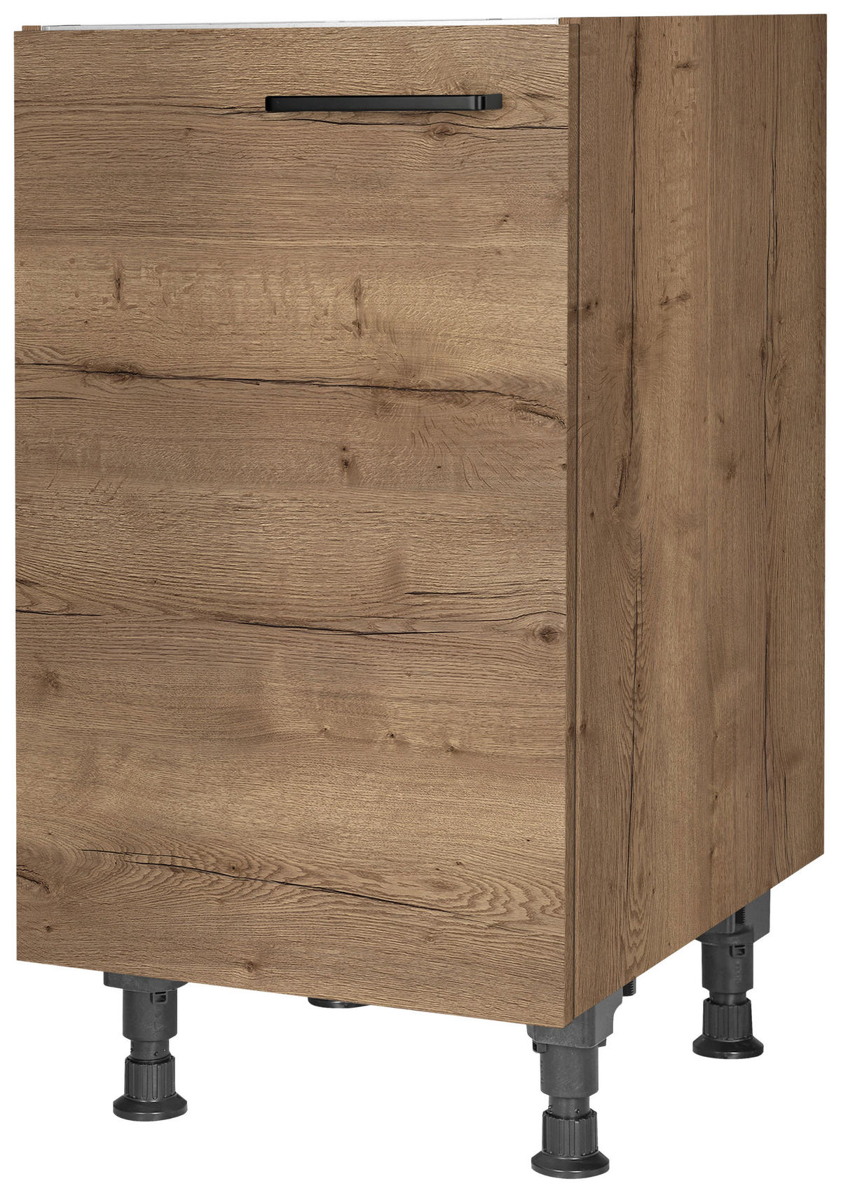 SPÜLENUNTERSCHRANK 45/87/56 cm  in Eiche dunkel  - Eiche dunkel/Schwarz, MODERN, Holzwerkstoff/Metall (45/87/56cm) - Nobilia