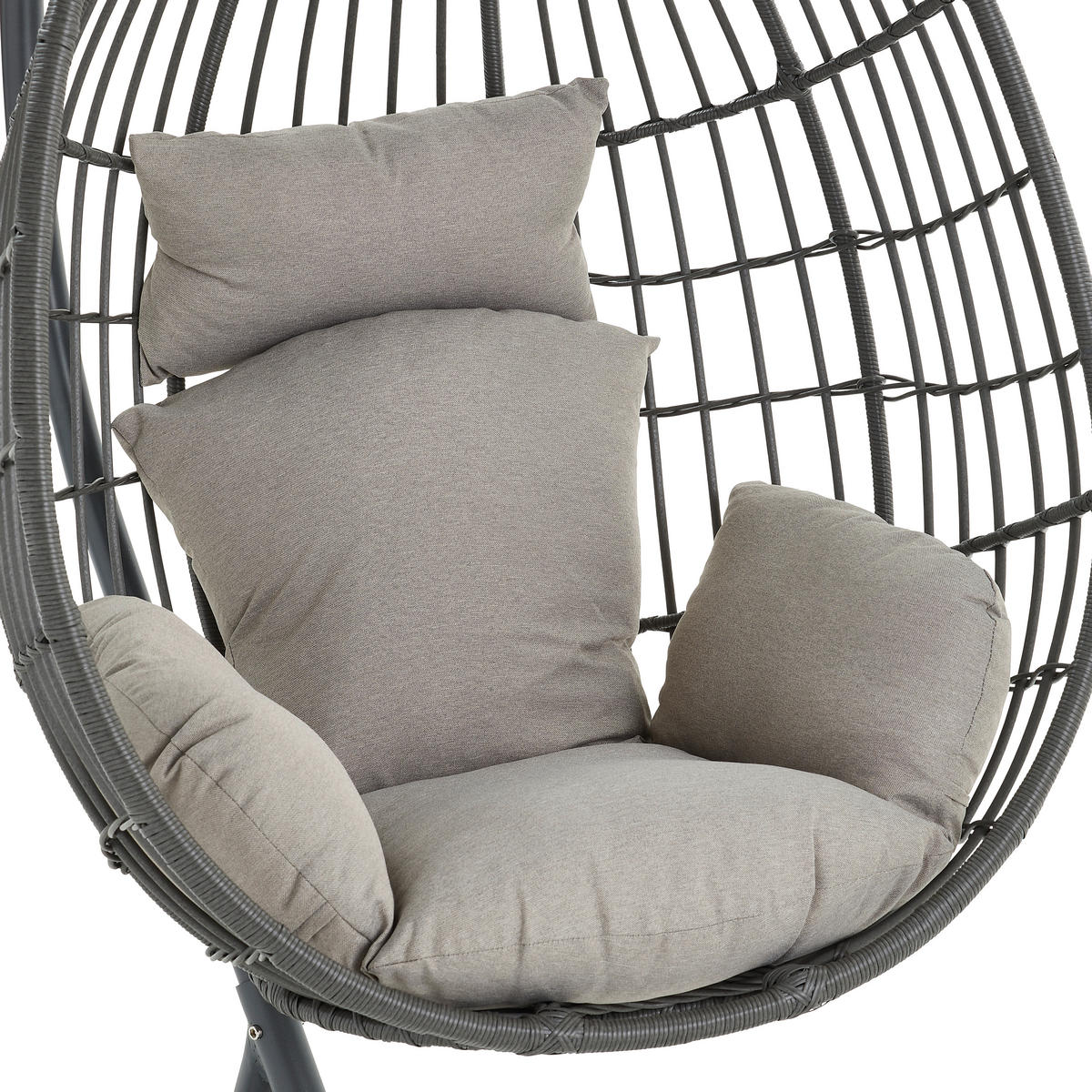 HÄNGESESSEL 105/124/198 cm  - Grau, MODERN, Kunststoff/Textil (105/124/198cm) - Ambia Garden