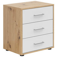 NACHTSCHRANK  - Silberfarben/Grauweiß, Basics, Holzwerkstoff/Kunststoff (50/54/35cm)