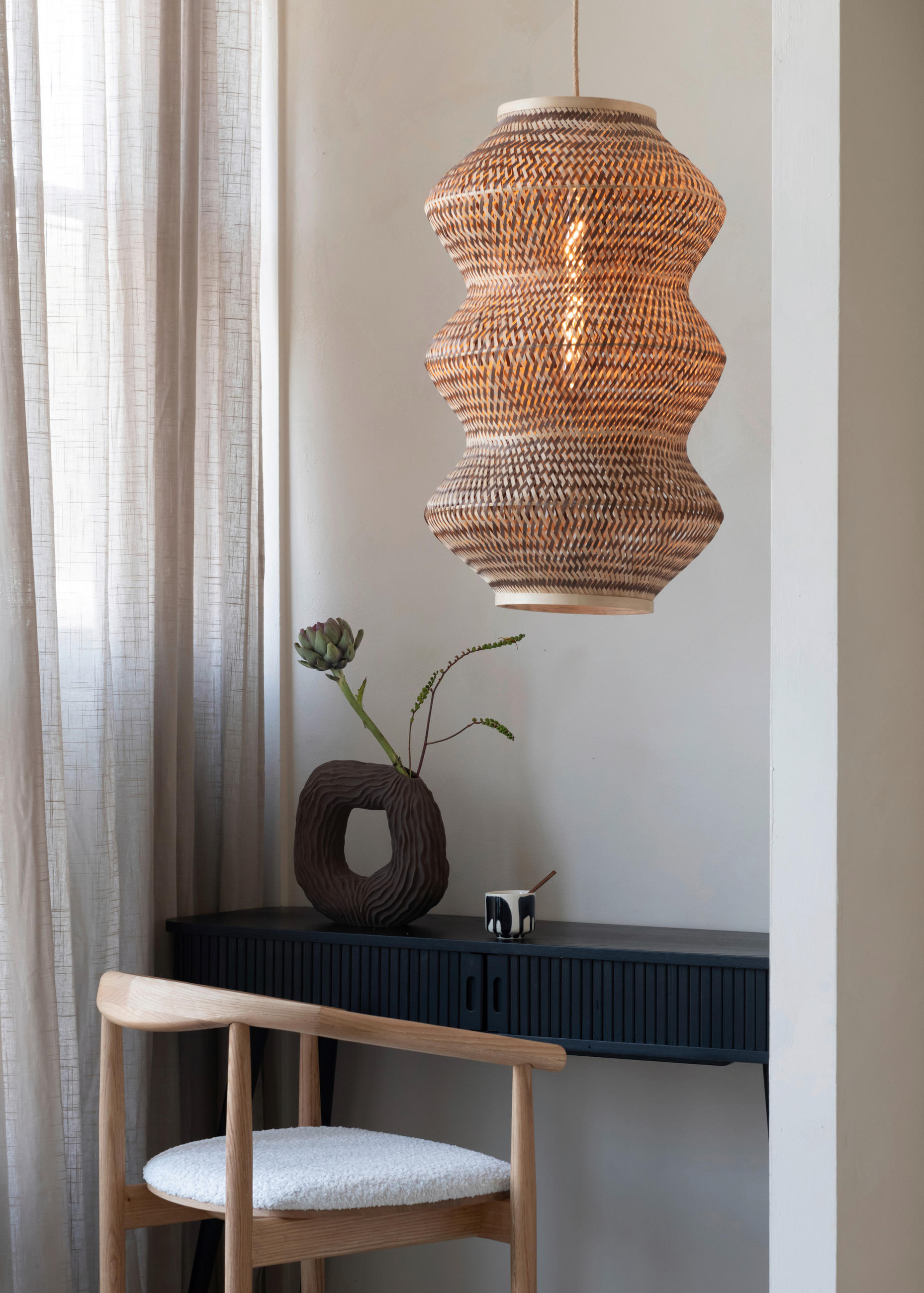 HÄNGELEUCHTE 40/67 cm - Braun/Naturfarben, Basics, Naturmaterialien (40/67cm) - Good & Mojo