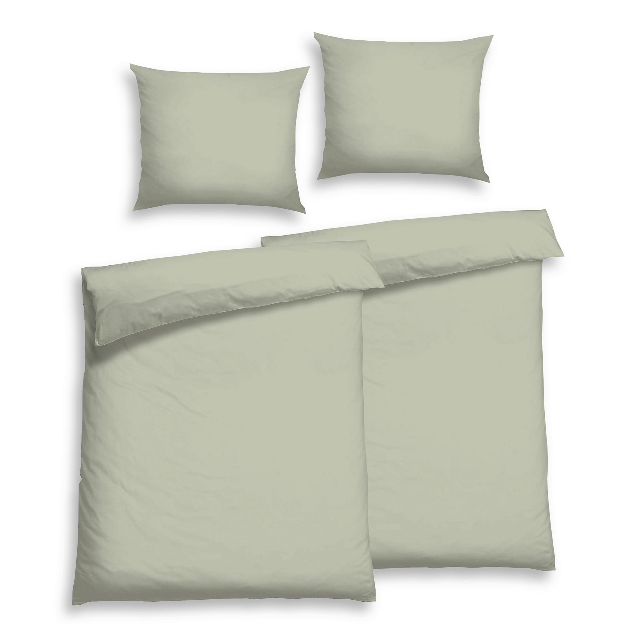 BETTWÄSCHE 4-teilig Satin 140/200 cm  - Hellgrün, Basics, Textil (140/200cm) - Florella