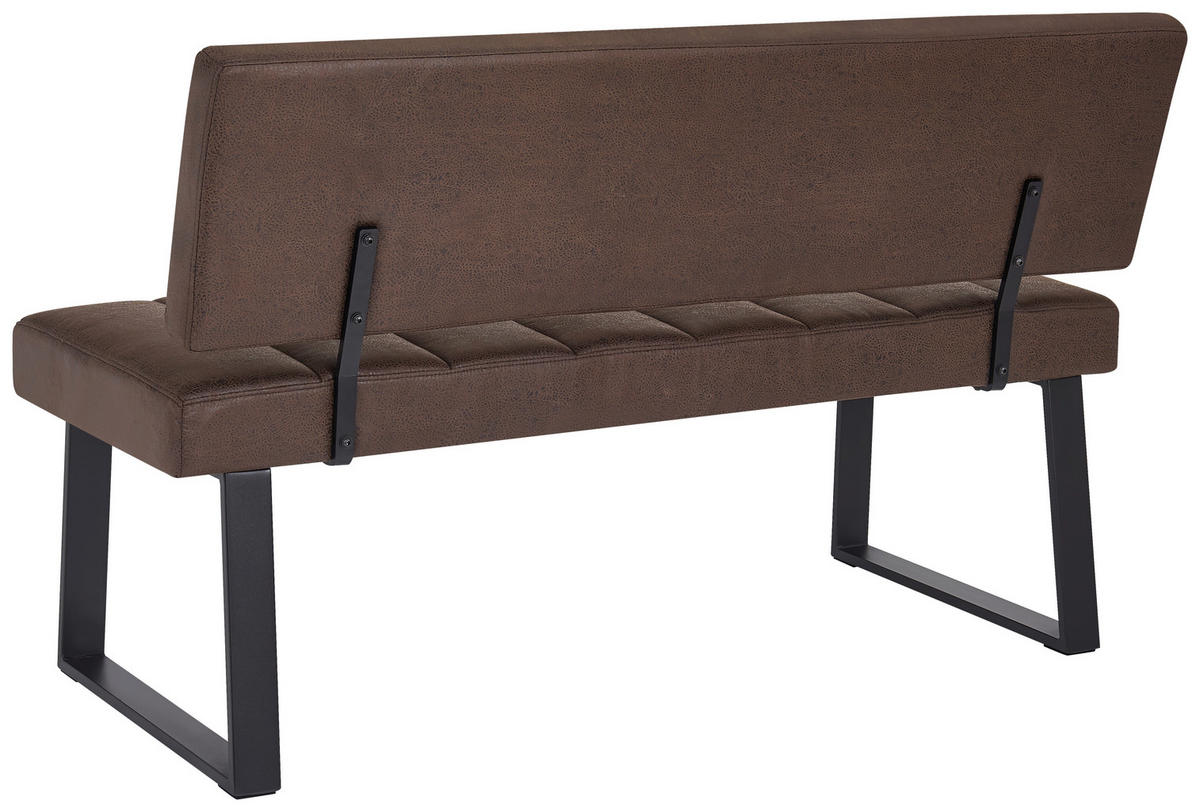 SITZBANK 140/86/60 cm Mikrofaser Braun, Schwarz  - Schwarz/Braun, KONVENTIONELL, Textil/Metall (140/86/60cm) - Landscape