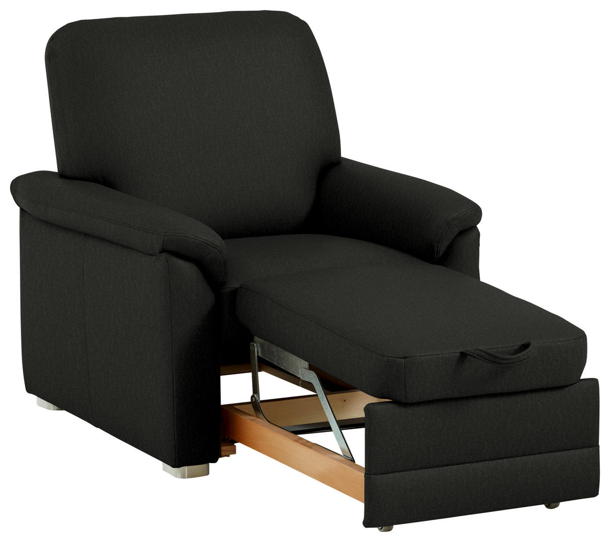 SESSEL Chenille Anthrazit  - Anthrazit/Alufarben, Konventionell, Textil/Metall (88/96/89cm) - Beldomo Comfort
