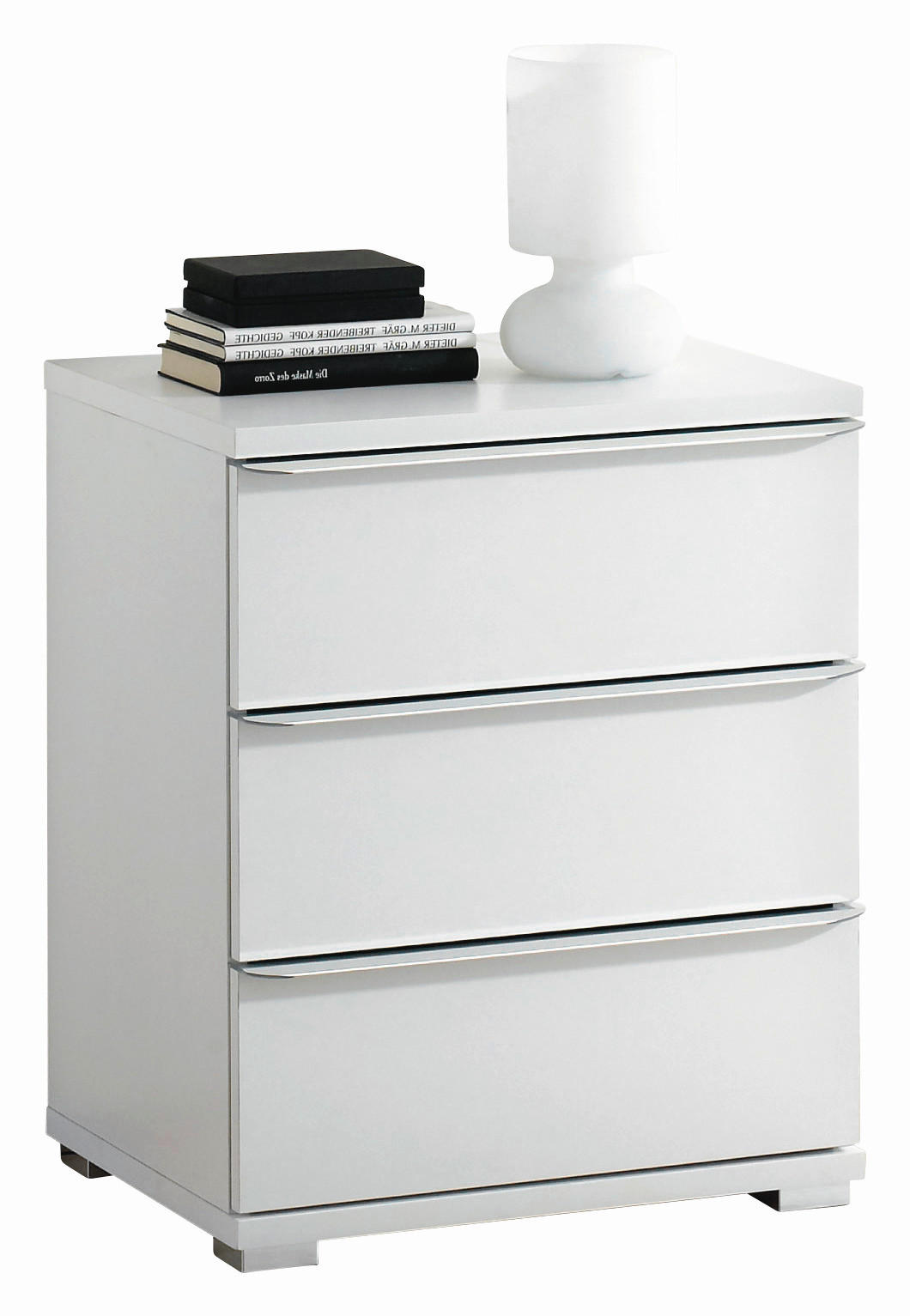 NACHTSCHRANK 51/62/40 cm  - Chromfarben/Weiß, Design, Glas/Holzwerkstoff (51/62/40cm) - Moderano