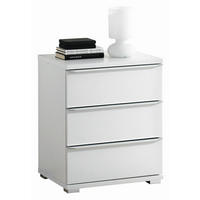 NACHTKÄSTCHEN 51/62/40 cm  in Weiß  - Chromfarben/Weiß, Design, Glas/Holzwerkstoff (51/62/40cm) - Moderano