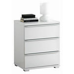 NACHTKÄSTCHEN 51/62/40 cm  in Weiß  - Chromfarben/Weiß, Design, Glas/Holzwerkstoff (51/62/40cm) - Moderano