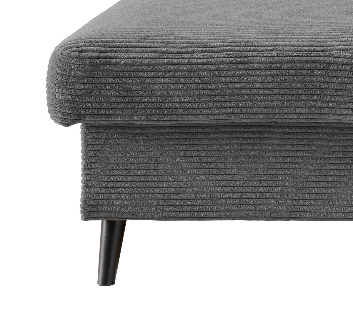 ECKSOFA Grau Cord  - Schwarz/Grau, Design, Holz/Textil (150/228cm) - P & B