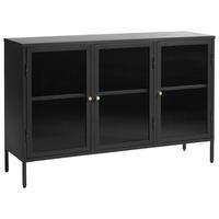 SIDEBOARD svart, guldfärgad  132/85/40 cm  - svart/guldfärgad, Design, metall/glas (132/85/40cm) - Lomoco