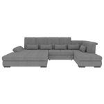 WOHNLANDSCHAFT  in Struktur Grau  - Schwarz/Grau, KONVENTIONELL, Kunststoff/Textil (191/363/212cm) - Carryhome