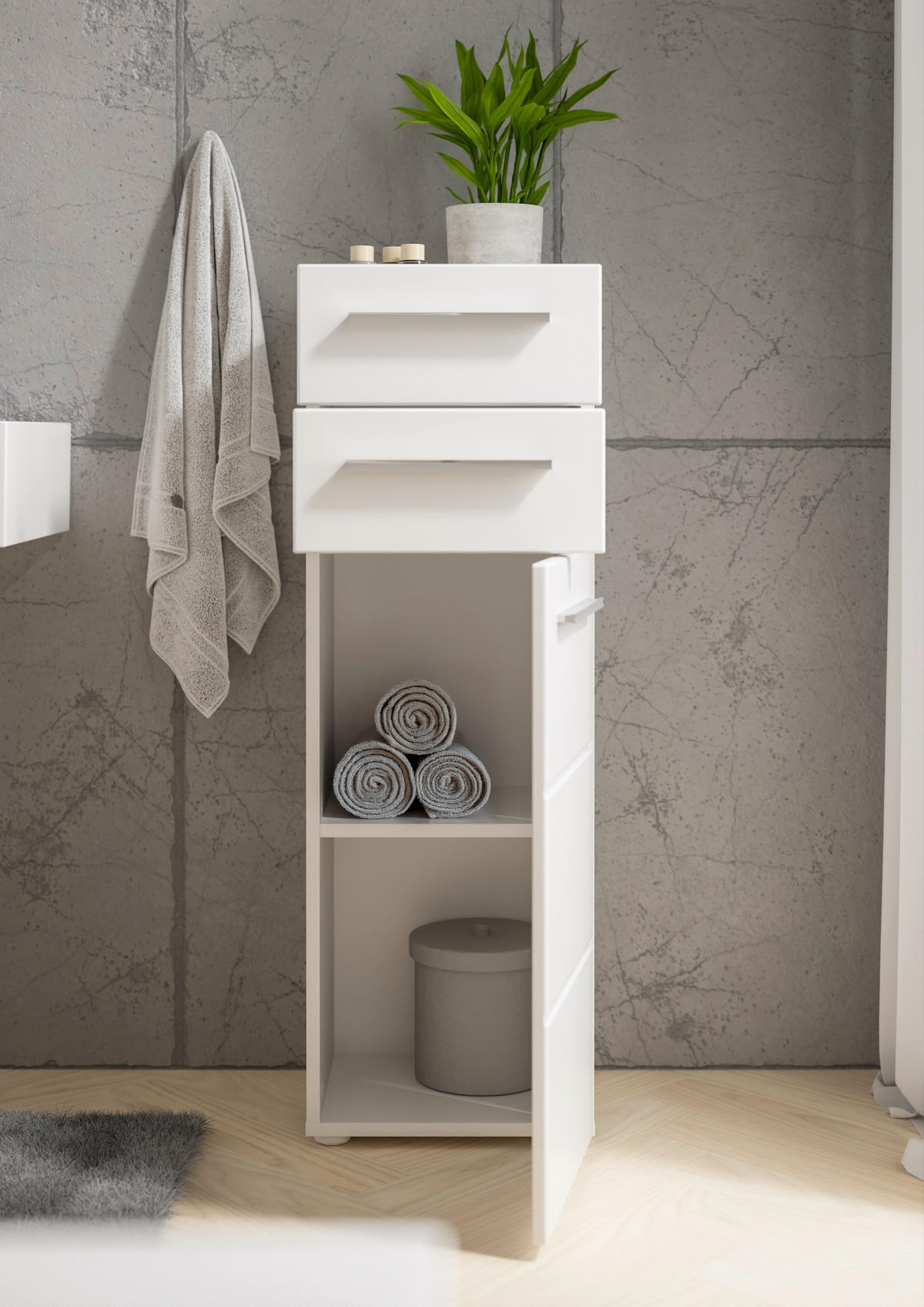 HIGHBOARD  in 34/104/31 cm  - Weiss Hochglanz/Chromfarben, Modern, Holzwerkstoff/Kunststoff (34/104/31cm) - MID.YOU