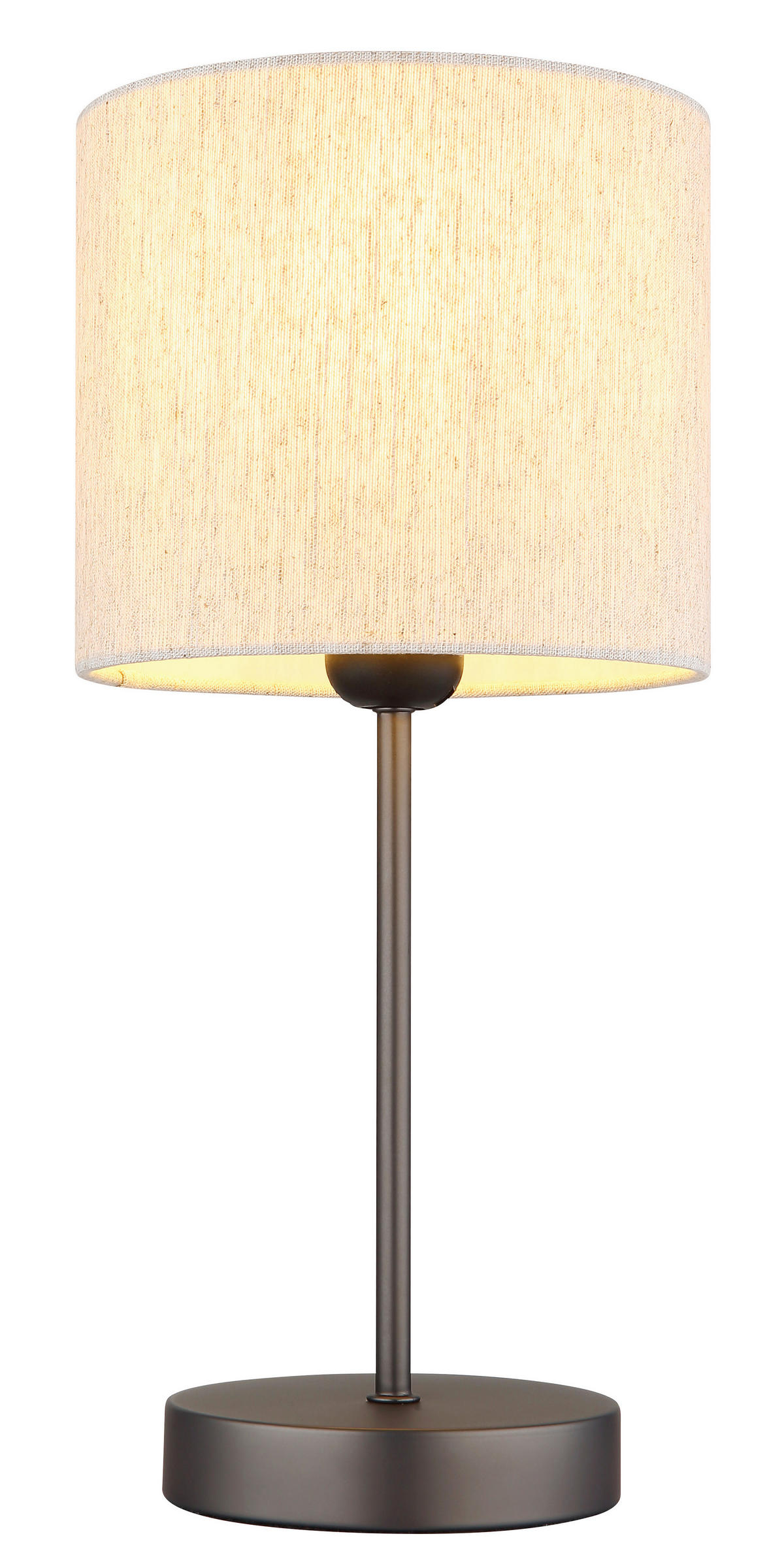 TISCHLEUCHTE 17/37 cm   - Schwarzchrom/Creme, Design, Kunststoff/Textil (17/37cm) - Globo