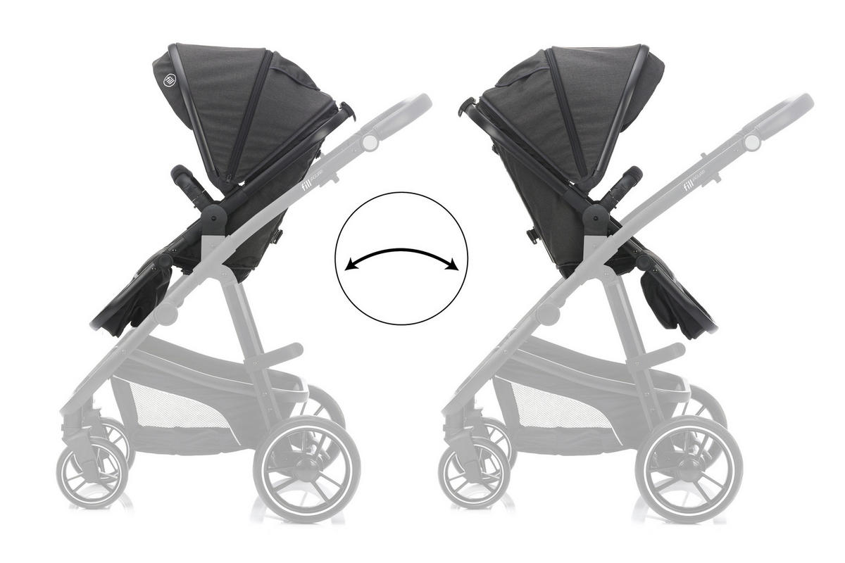 KINDERWAGENSET  JAGUAR  Darkgrey Melange  - Dunkelgrau/Schwarz, Basics, Textil/Metall - Fillikid