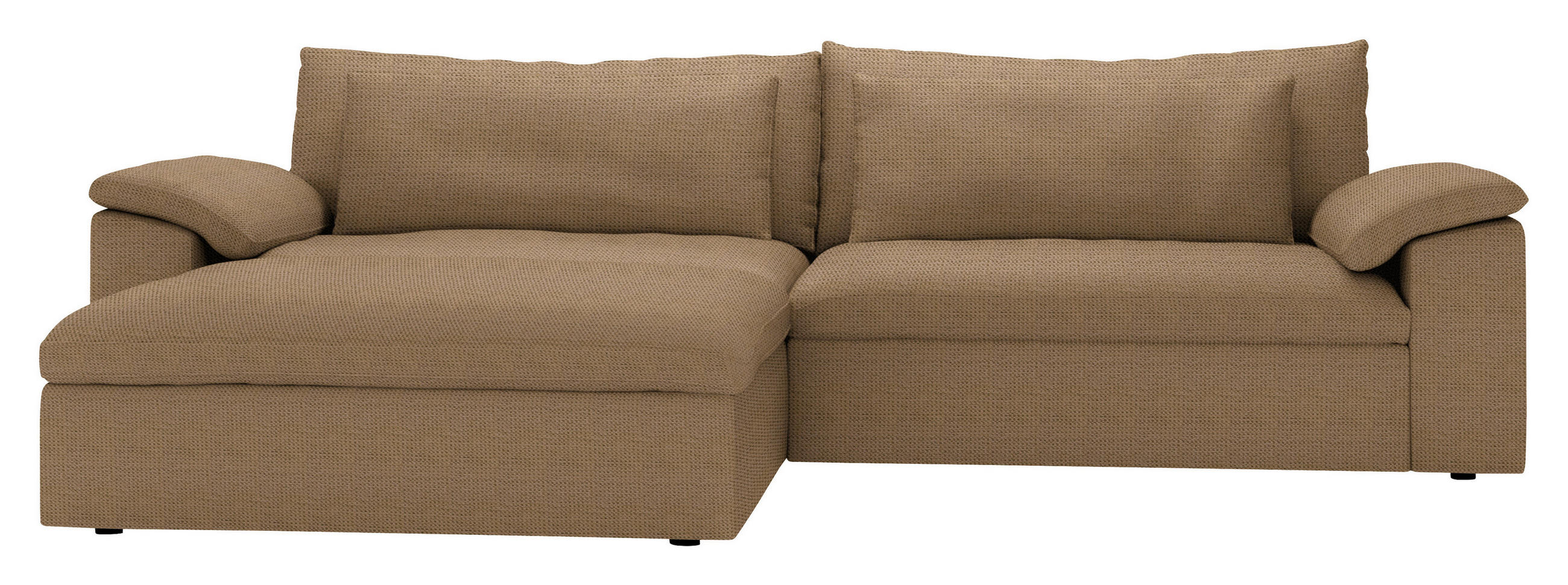 ECKSOFA  Chenille Rostfarben  - Rostfarben/Schwarz, Modern, Kunststoff/Textil (198/306cm) - Carryhome