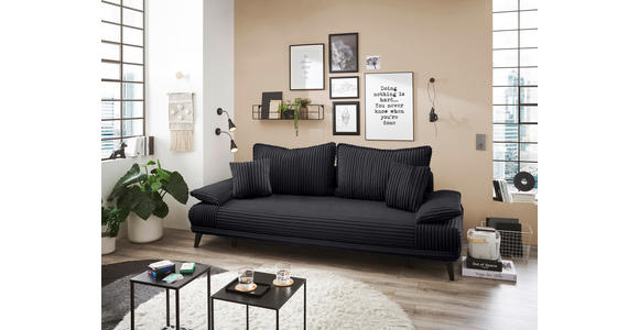 SCHLAFSOFA Cord Schwarz  - Schwarz, KONVENTIONELL, Kunststoff/Textil (246/90/105cm) - Carryhome