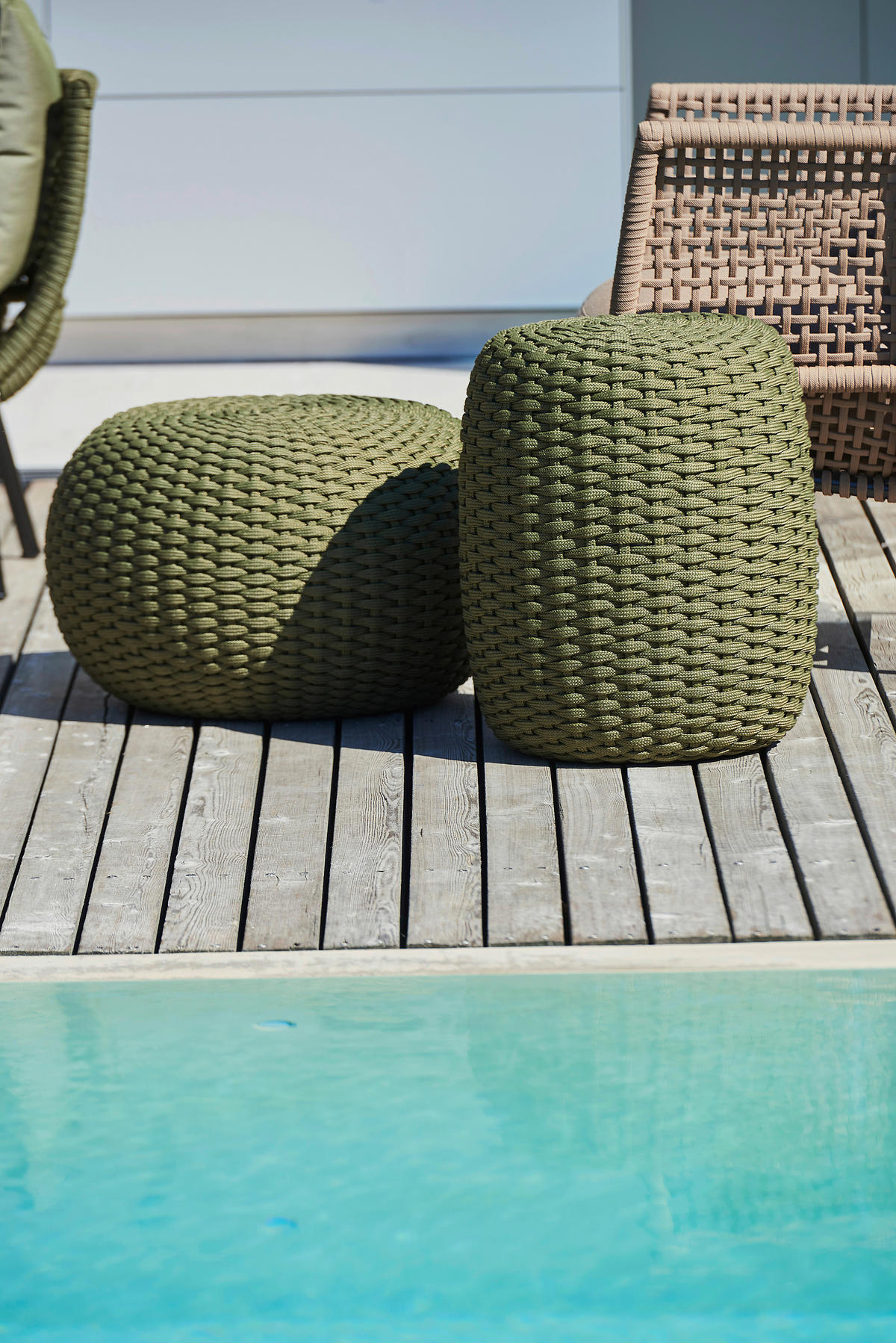 OUTDOORPOUF Olivgrün 60/35/60 cm  - Olivgrün, MODERN, Kunststoff (60/35/60cm) - Jan Kurtz