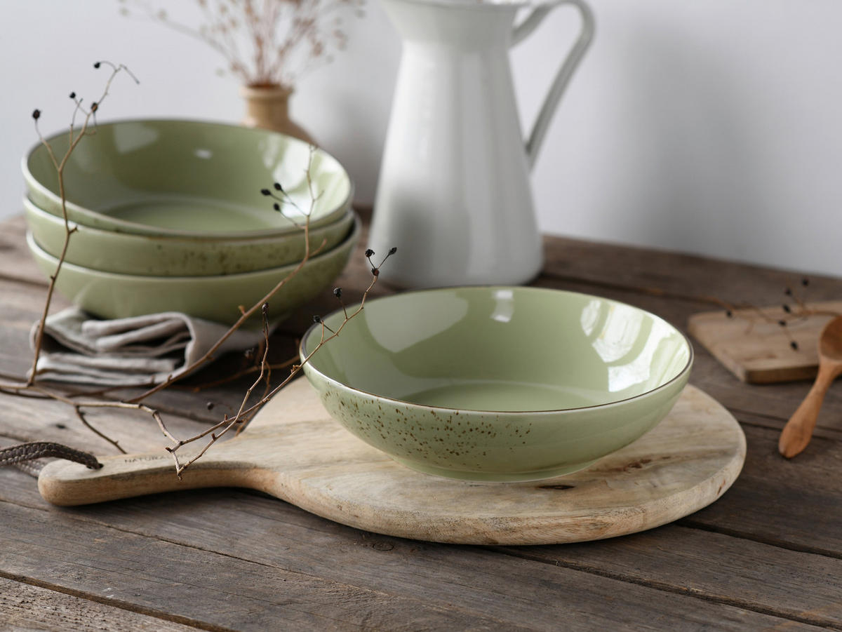 SCHÜSSELSET 4-teilig Nature Collection   - Grün, Design, Keramik - Creatable