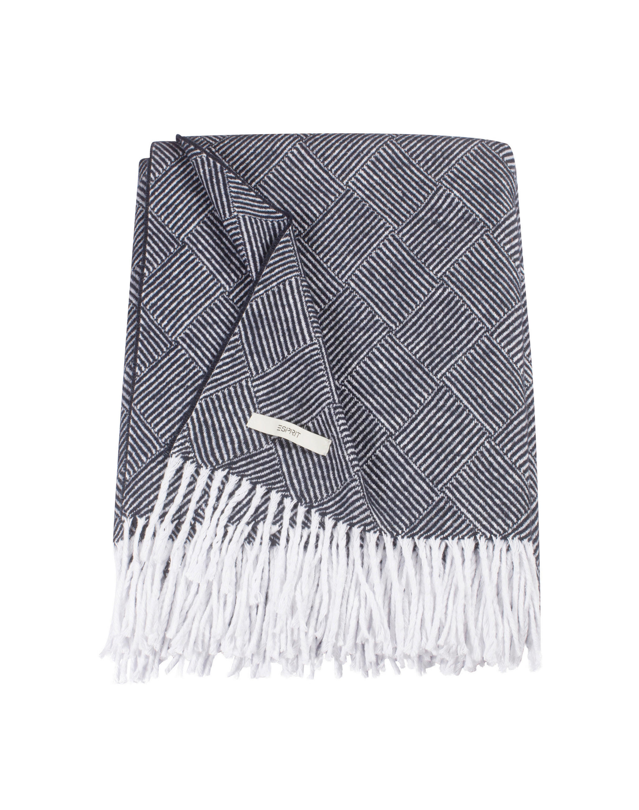 PLAID E-Blake 140/200 cm  - Naturfarben/Dunkelblau, Basics, Textil (140/200cm) - Esprit