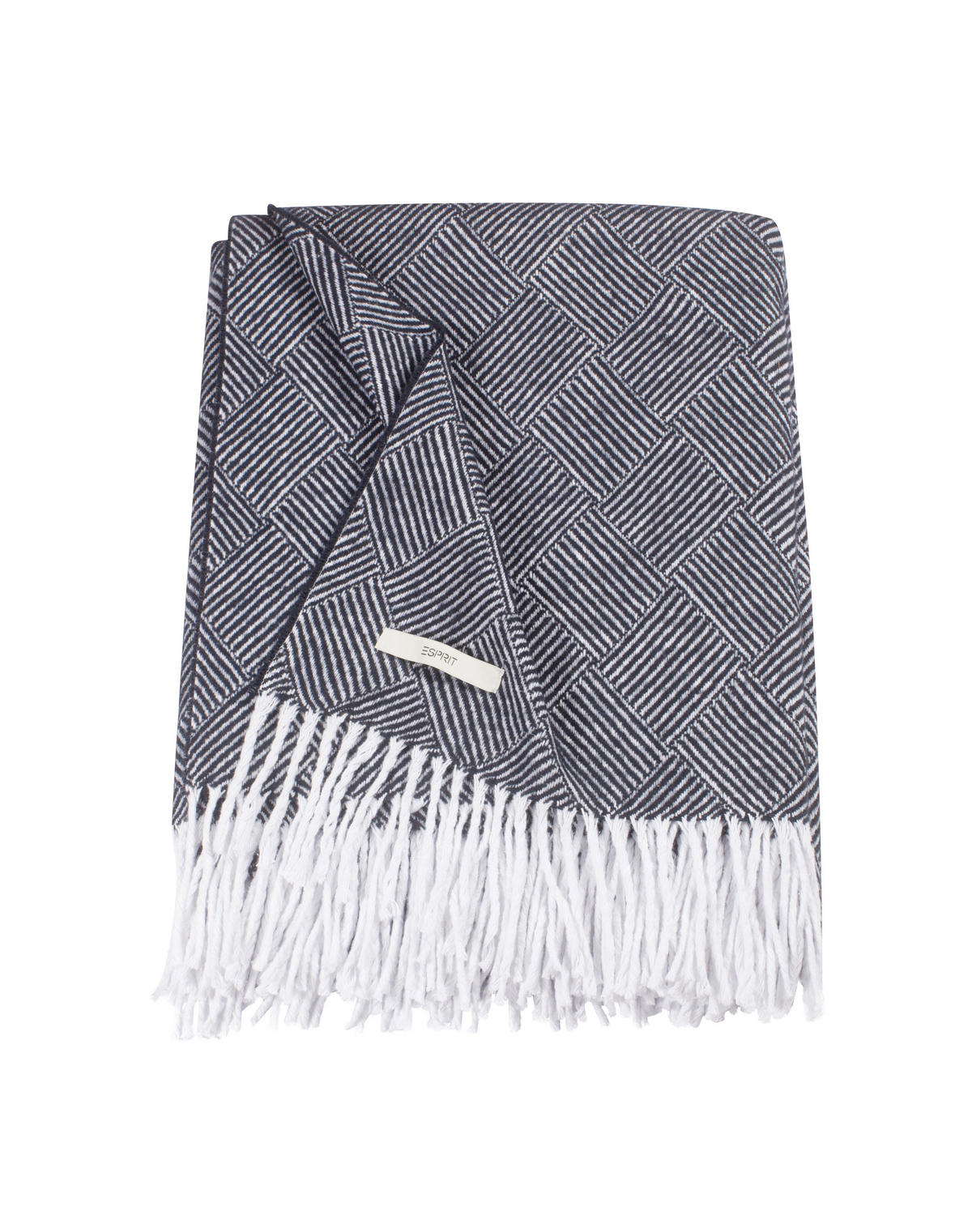PLAID E-Blake 140/200 cm  - Naturfarben/Dunkelblau, Basics, Textil (140/200cm) - Esprit